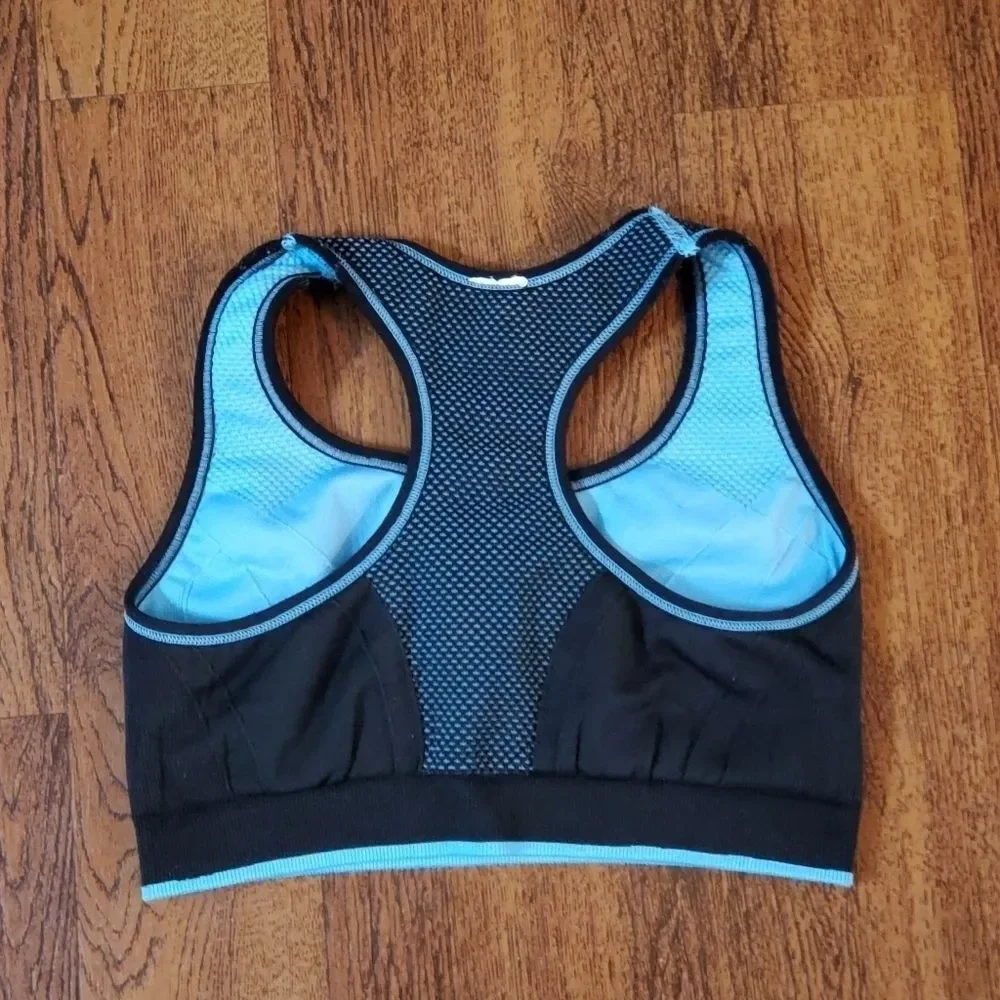 Athletic Sports Bra Girls Sz 8 Black & Blue